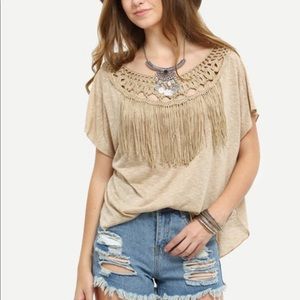 short sleeve tassel crochet